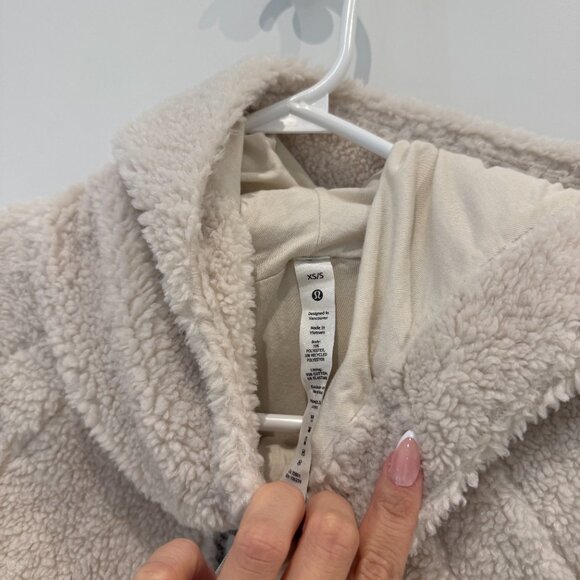 Lululemon Scuba Oversized Half-Zip Sherpa Hoodie – Natural Ivory / XS-S - Picture 3 of 5